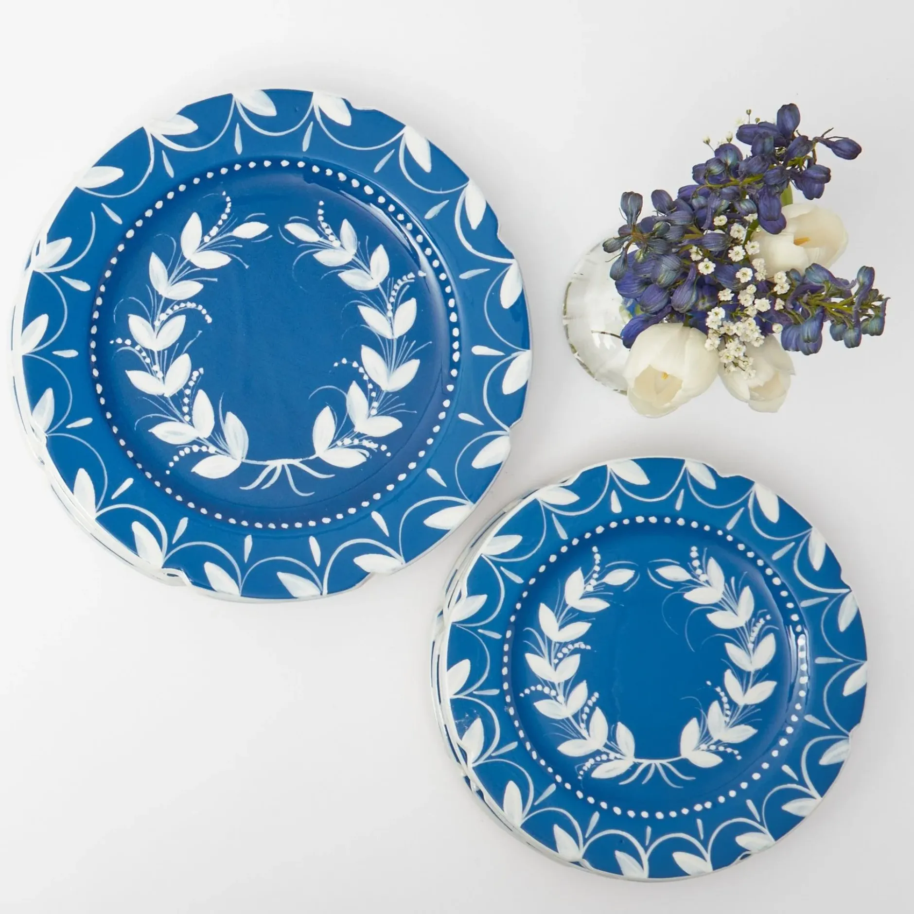 Sale Mrs. Alice French Blue Garland Dinner & Starter Plates (Set Of 8)