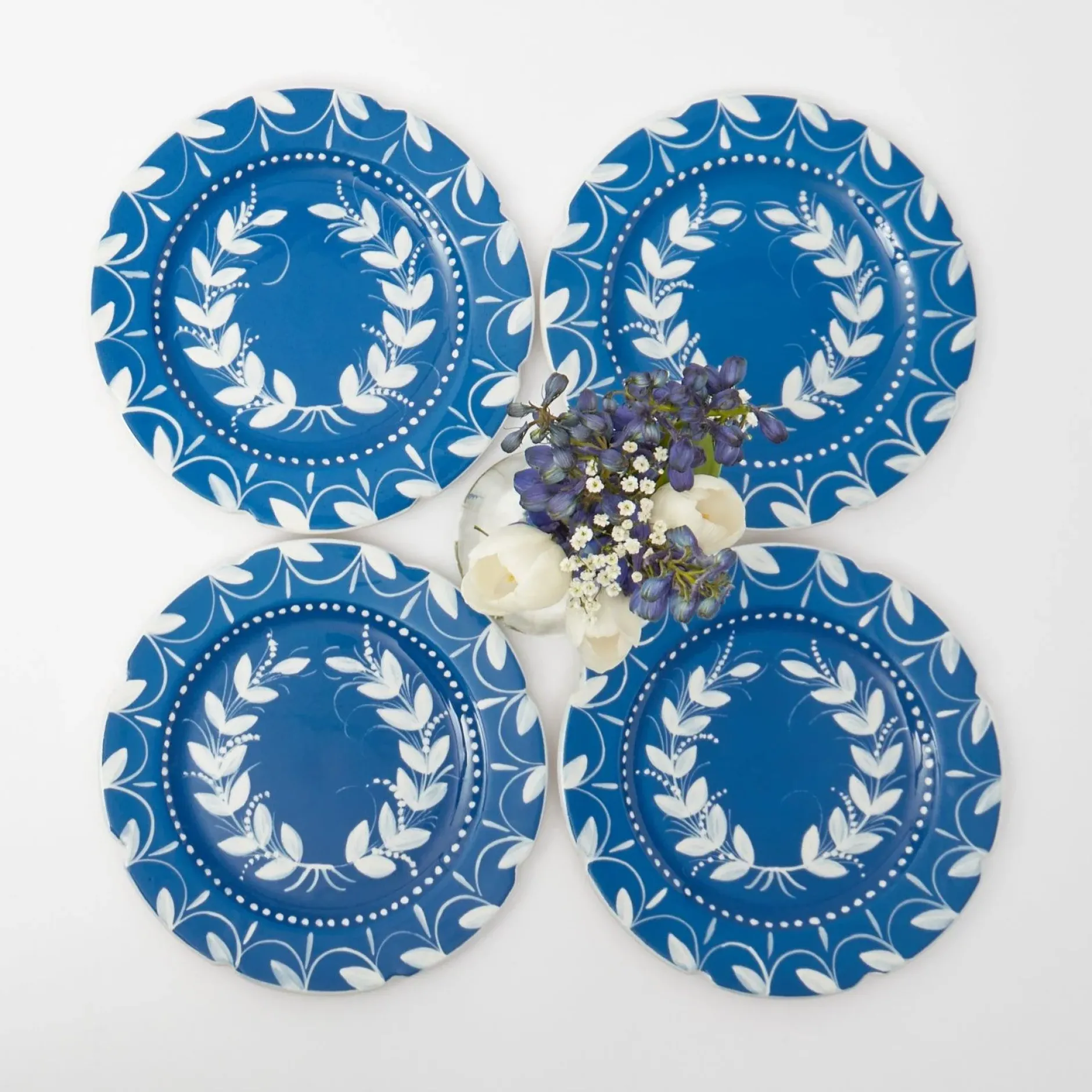 Online Mrs. Alice French Blue Garland Starter Plates (Set Of 4)