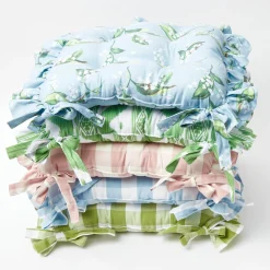 Best Mrs. Alice Frilled Lily Of The Valley Seat Pad Cushion (Set Of 4)