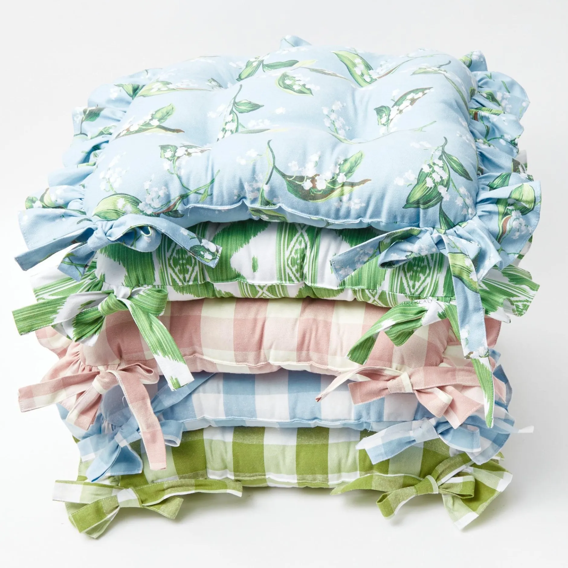 Best Mrs. Alice Frilled Lily Of The Valley Seat Pad Cushion (Set Of 4)
