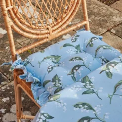 Best Mrs. Alice Frilled Lily Of The Valley Seat Pad Cushion (Set Of 4)