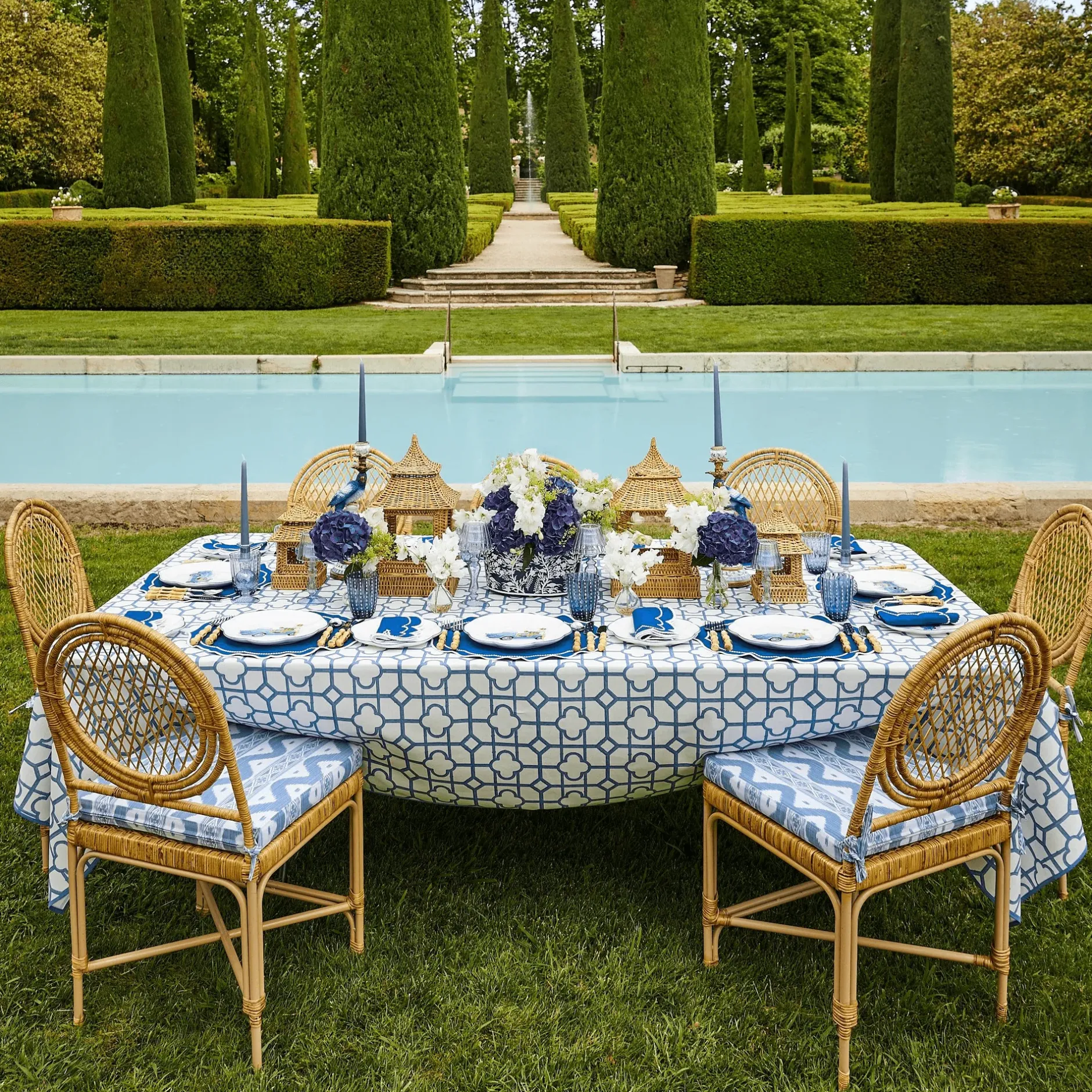 Outlet Mrs. Alice Gabrielle Blue Napkins (Set Of 4)