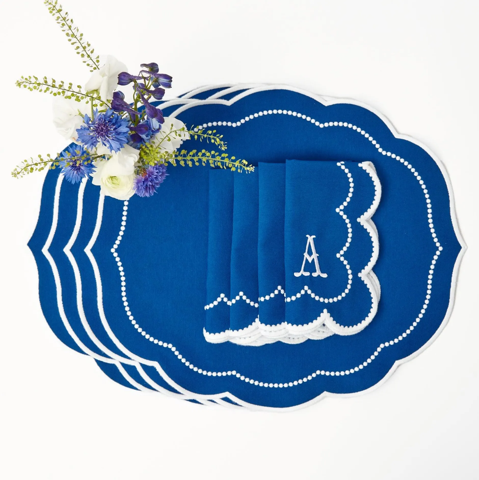 Outlet Mrs. Alice Gabrielle Blue Napkins (Set Of 4)