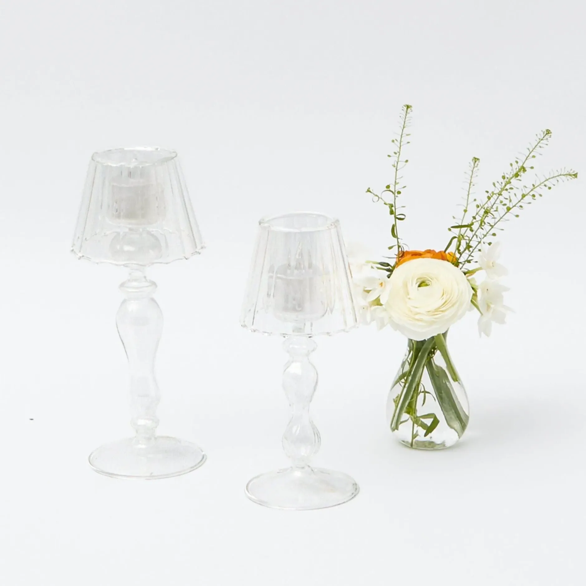 Best Mrs. Alice Glass Lantern Tea Light Holder (Pair) - 24Cm