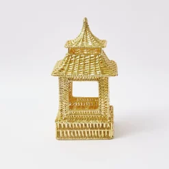 Sale Mrs. Alice Gold Rattan Pagoda Lantern