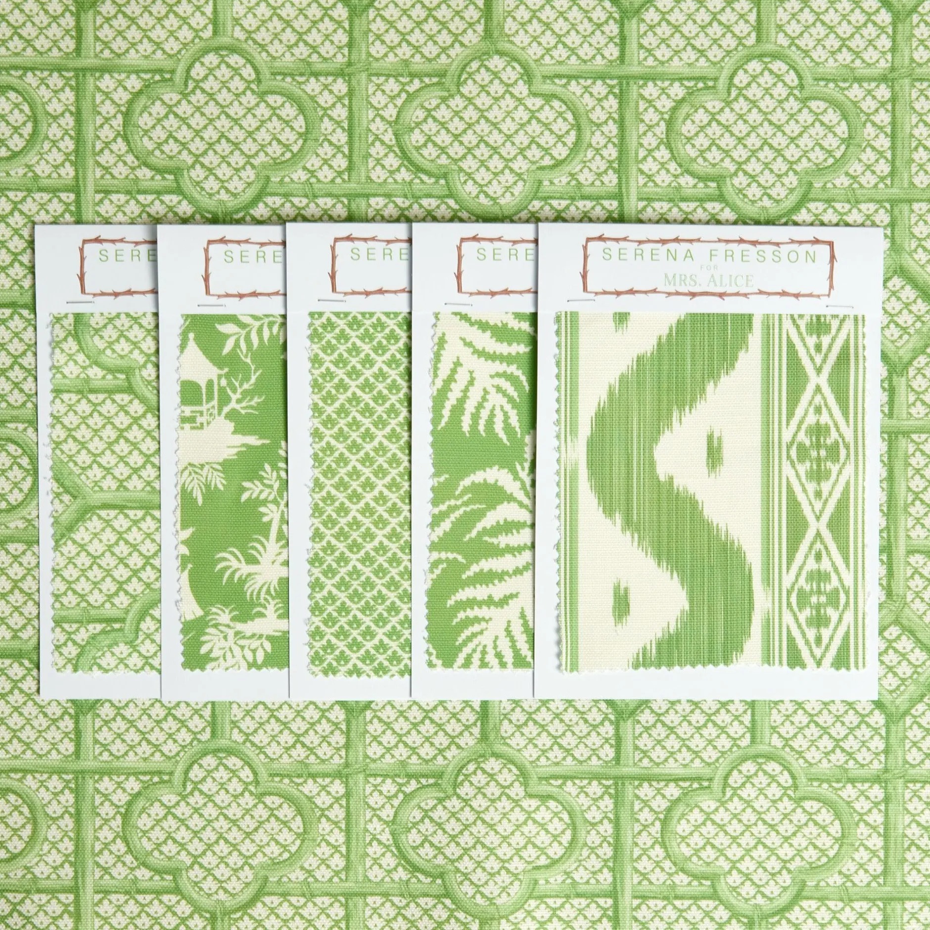 Sale Mrs. Alice Green Bamboo Trellis Fabric