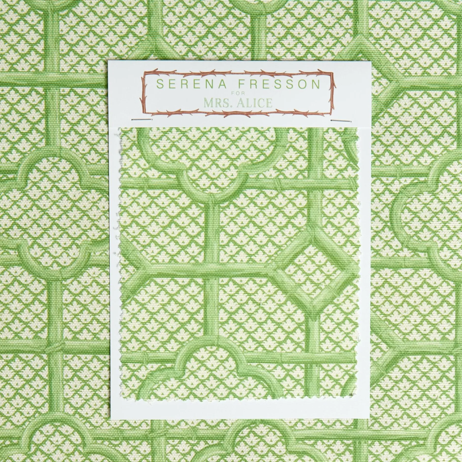 Sale Mrs. Alice Green Bamboo Trellis Fabric