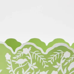 Online Mrs. Alice Green Floral Tole Scalloped Planter