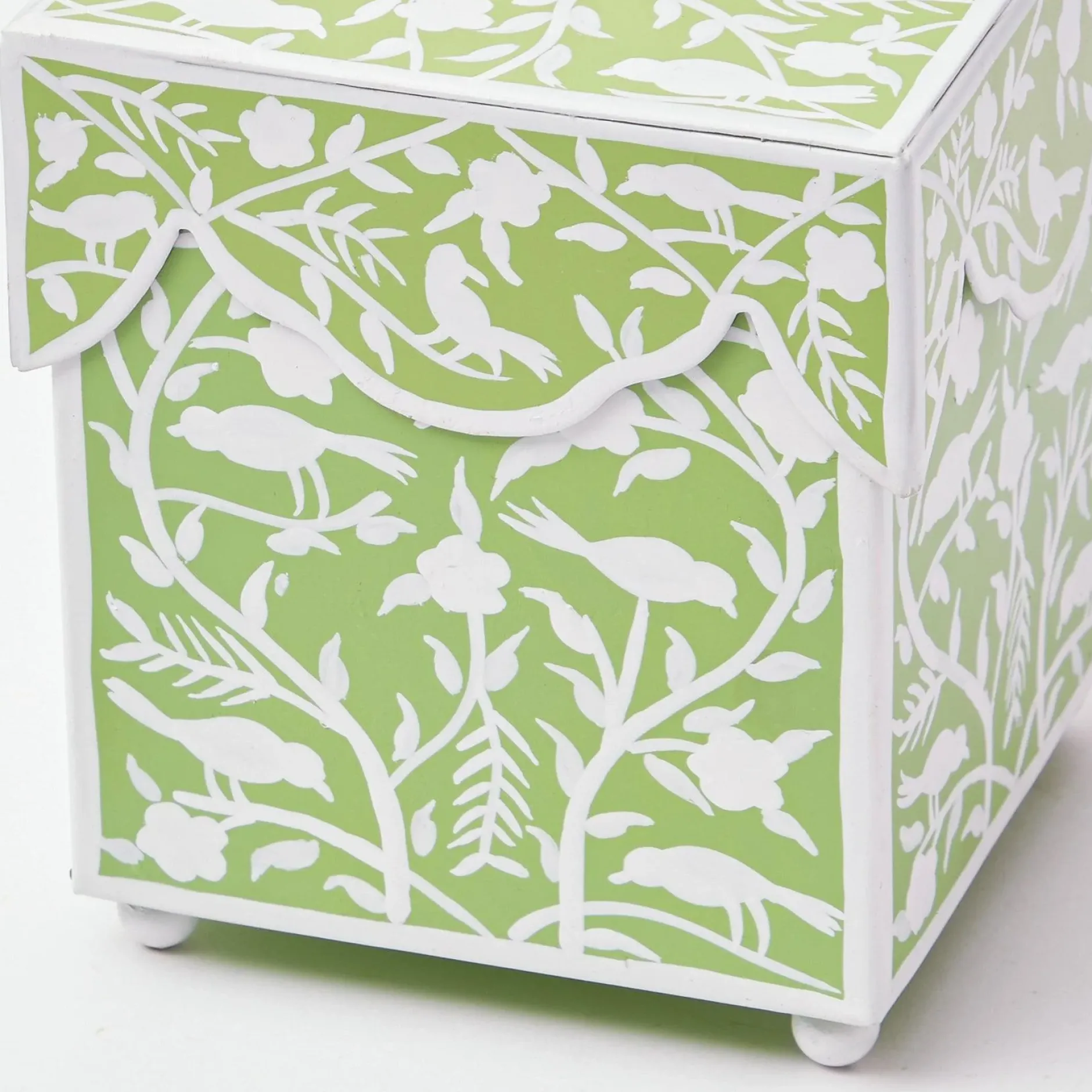 Online Mrs. Alice Green Floral Tole Tissue Box