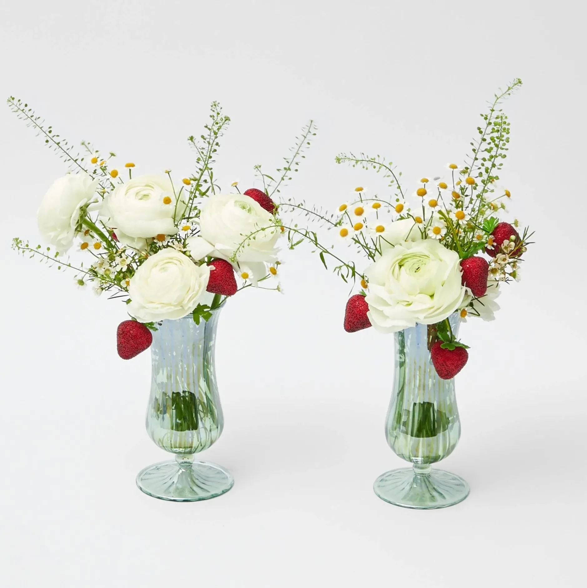 New Mrs. Alice Green Fluted Vases (Pair)