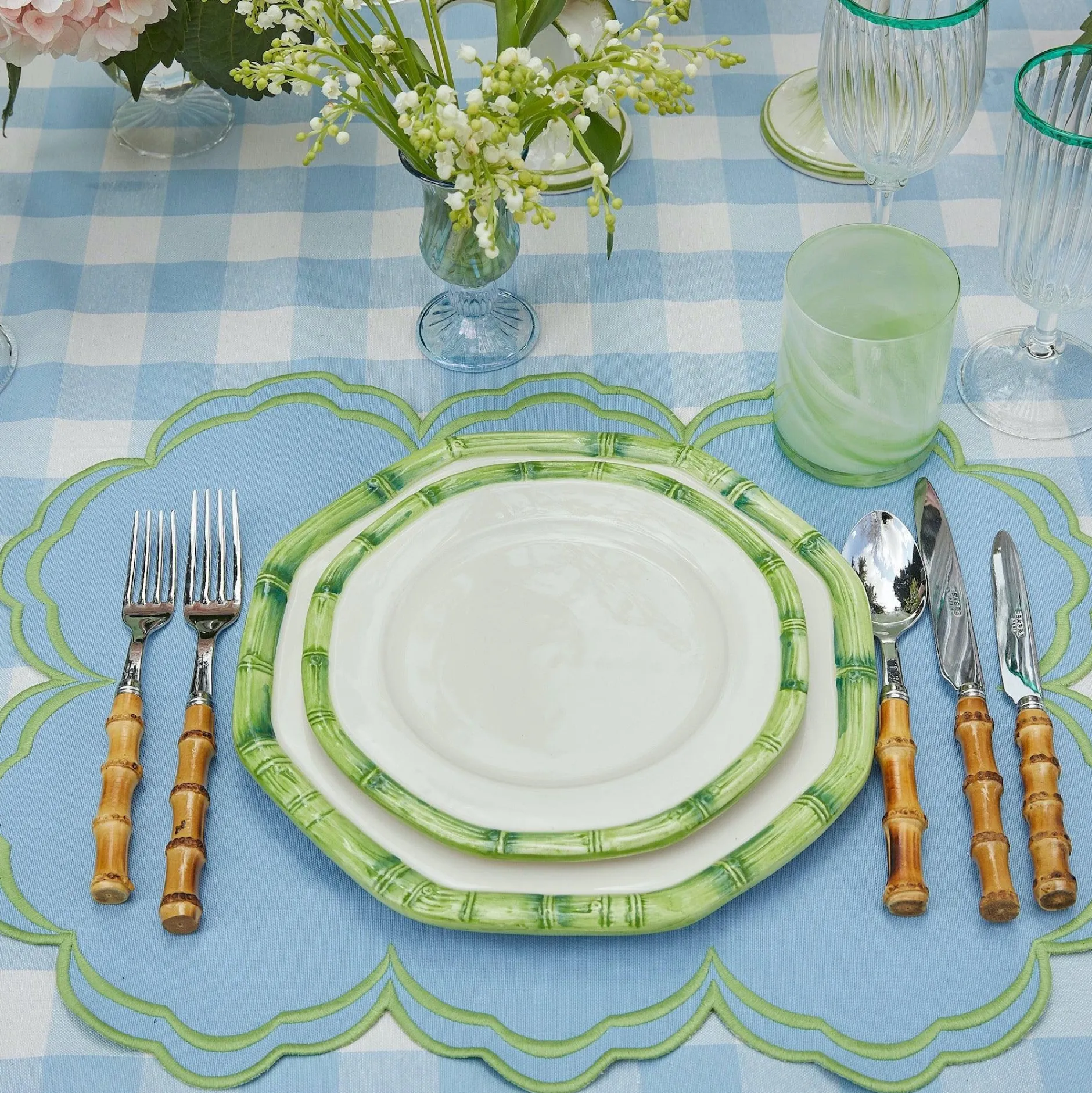 Outlet Mrs. Alice Green Geometric Bamboo Starter Plate (Set Of 4)