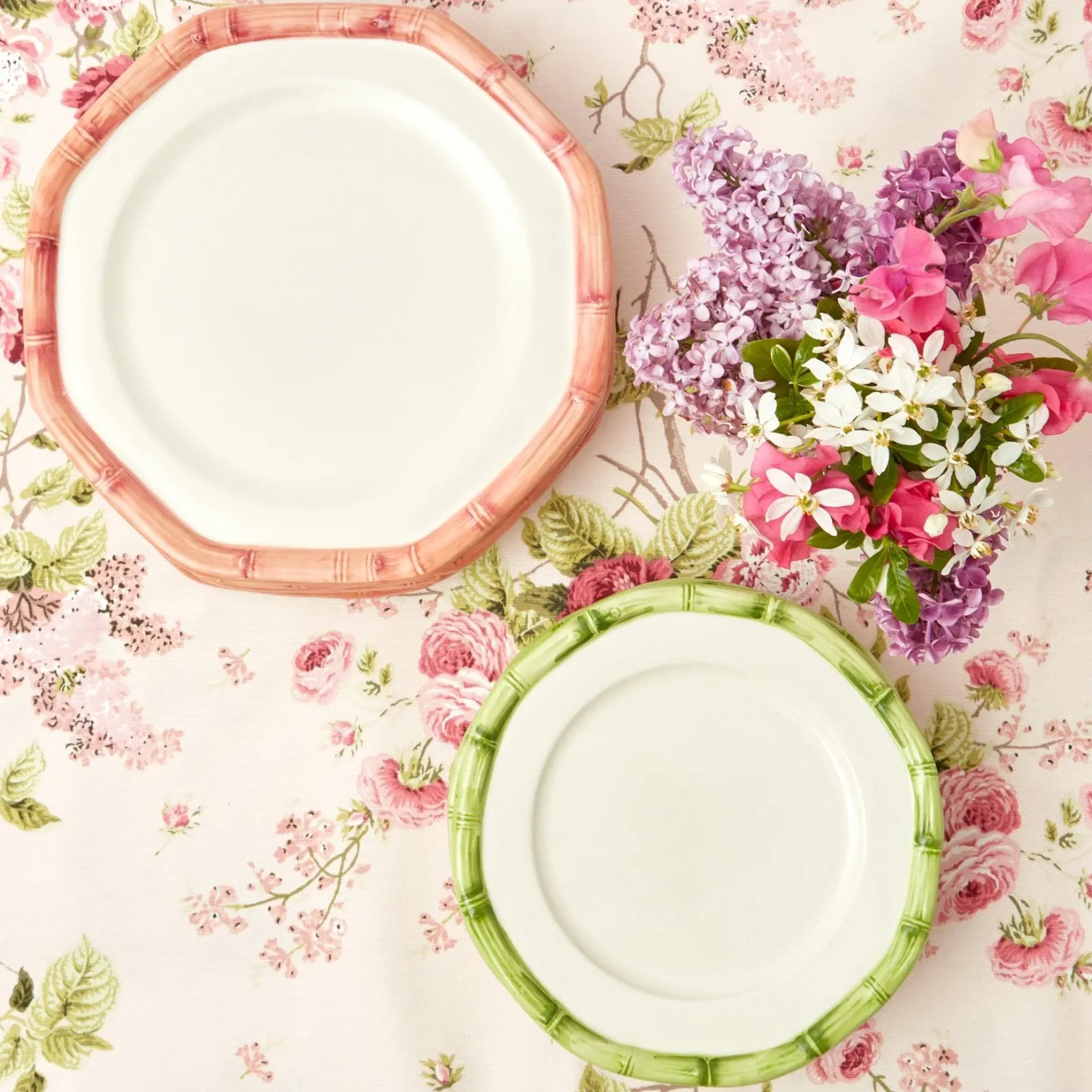 Best Mrs. Alice Green Geometric Bamboo Starter Plate