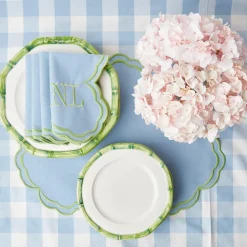 Best Mrs. Alice Green Geometric Bamboo Starter Plate