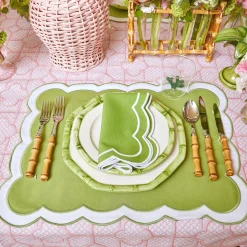 Best Mrs. Alice Green Geometric Bamboo Starter Plate