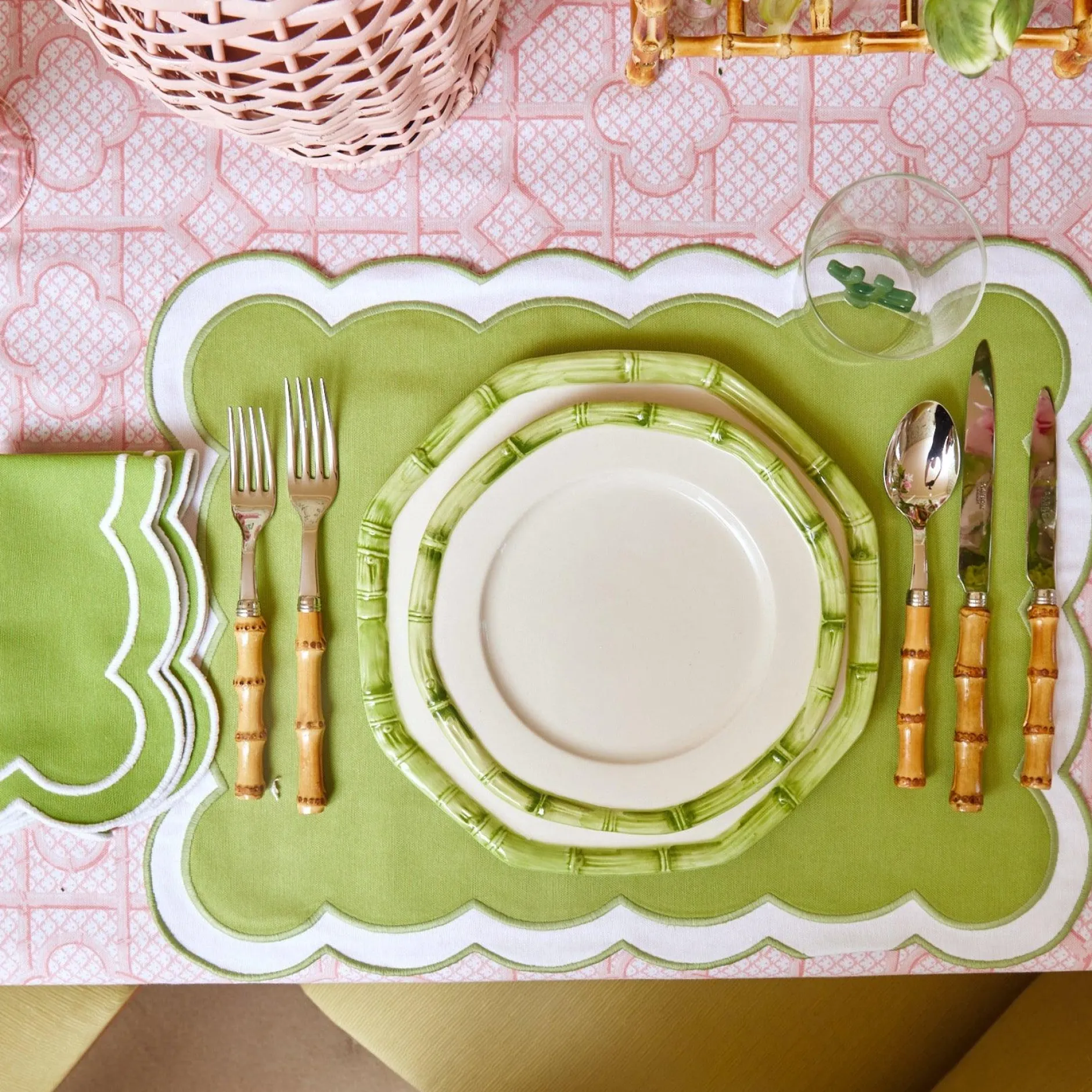 Online Mrs. Alice Green Geometric Bamboo Starter Plate (Set Of 4)