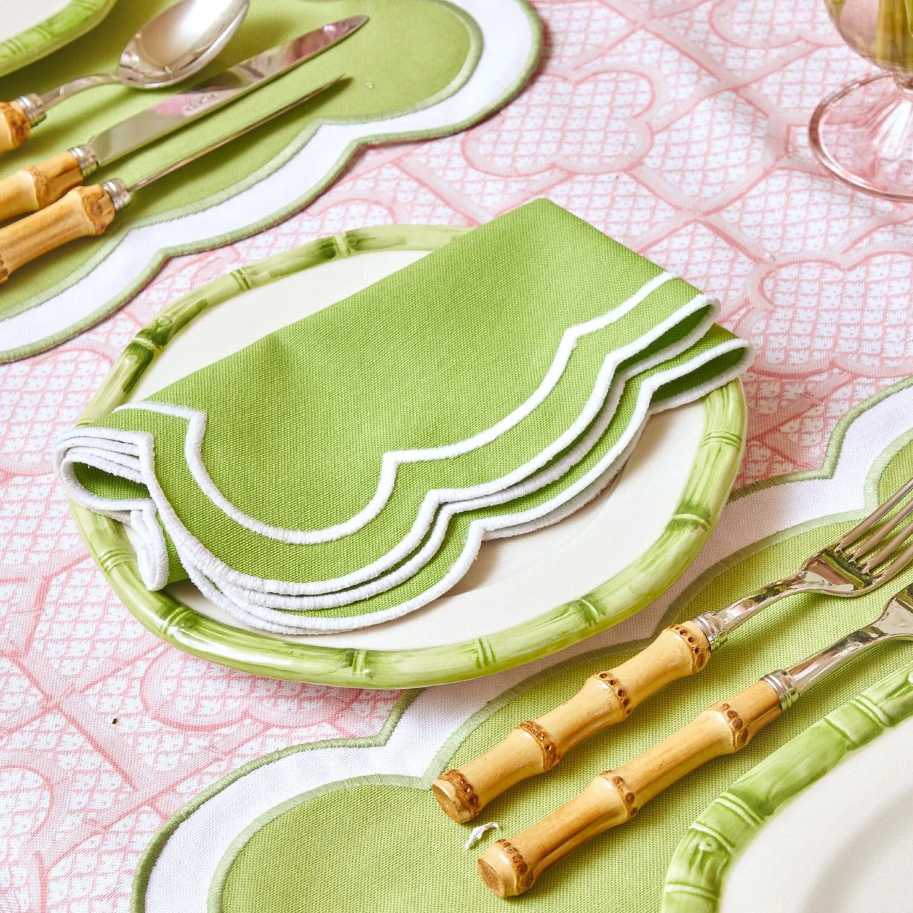 Online Mrs. Alice Green Geometric Bamboo Starter Plate (Set Of 4)
