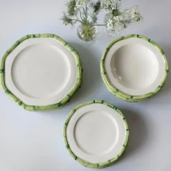 Best Mrs. Alice Green Geometric Bamboo Starter Plate (Set Of 4)