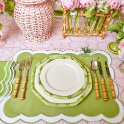 Best Mrs. Alice Green Geometric Bamboo Starter Plate (Set Of 4)