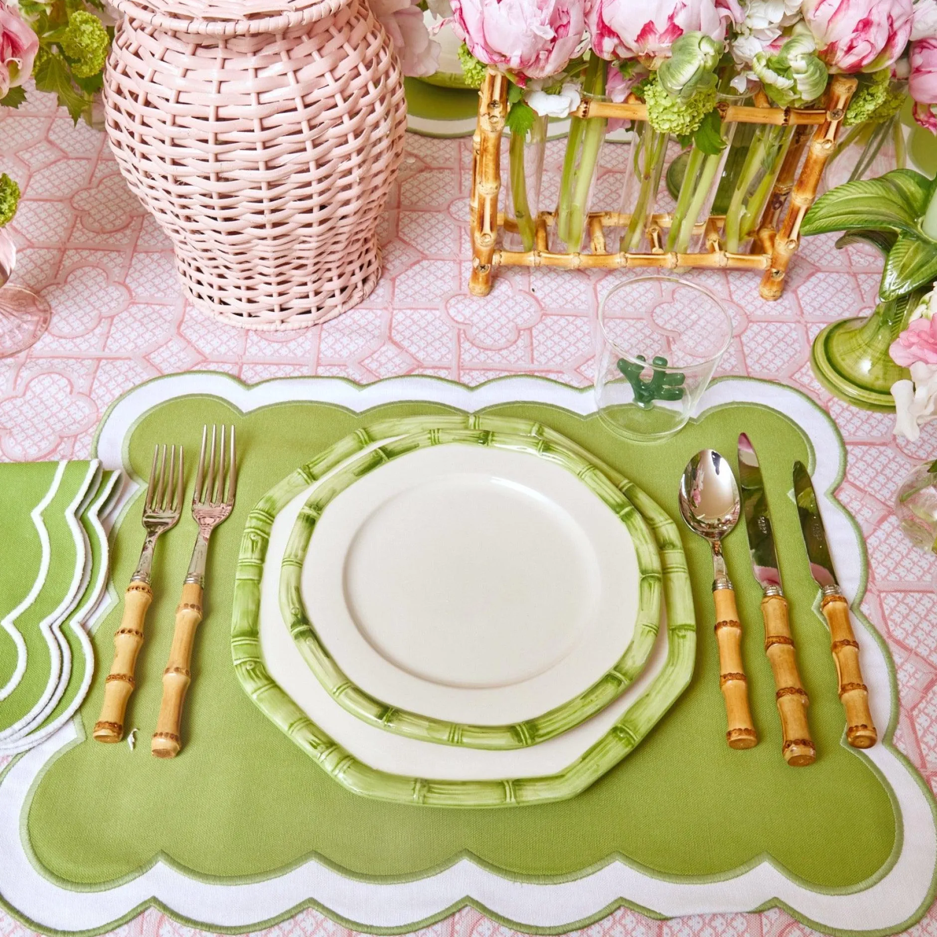 Best Mrs. Alice Green Geometric Bamboo Starter Plate (Set Of 4)