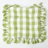 Mrs. Alice Green Gingham Ruffle Seat Pad Cushion