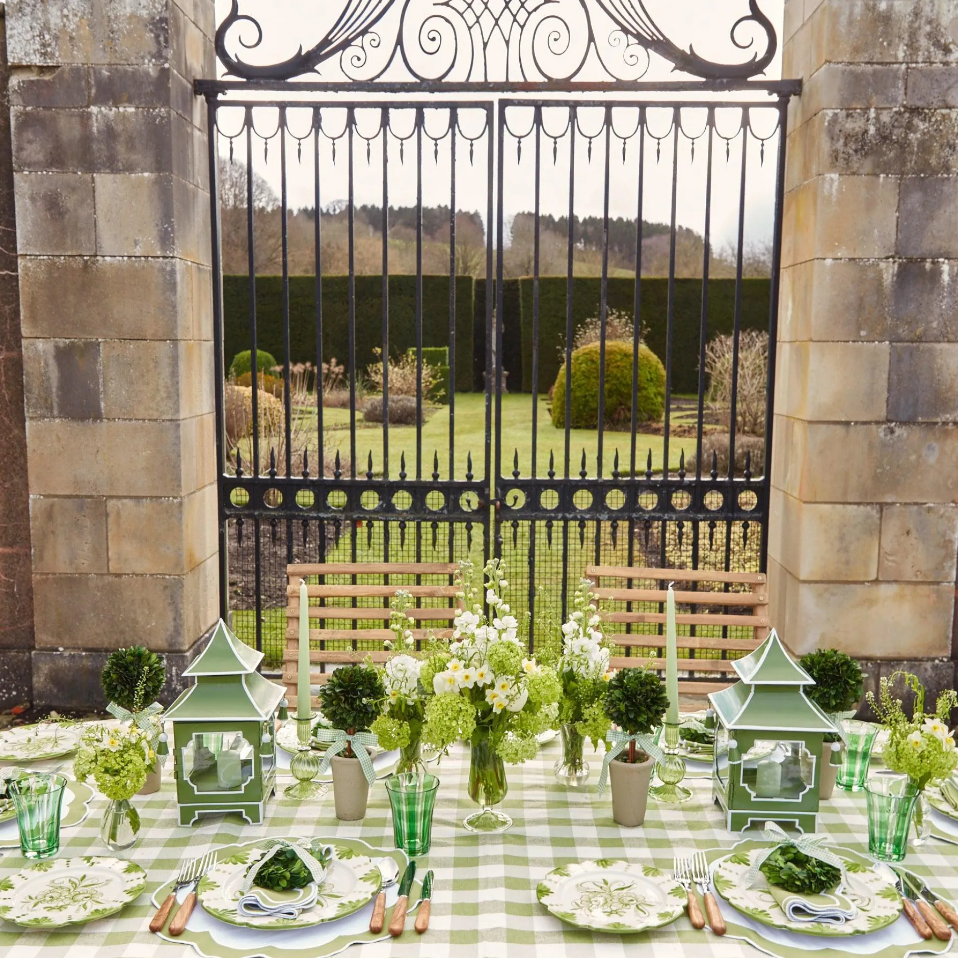 Best Mrs. Alice Green Gingham Tablecloth