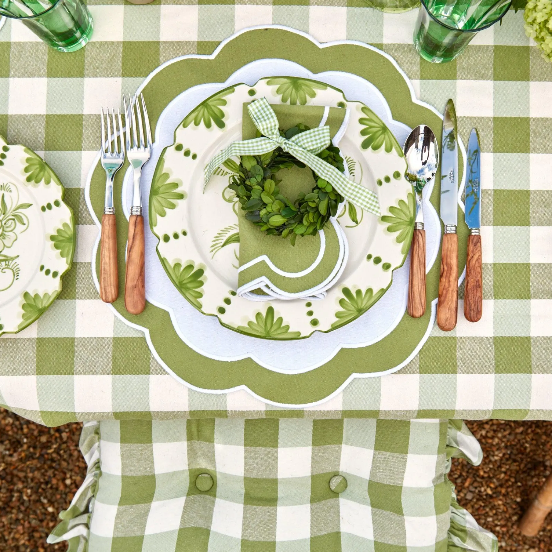 Best Mrs. Alice Green Gingham Tablecloth