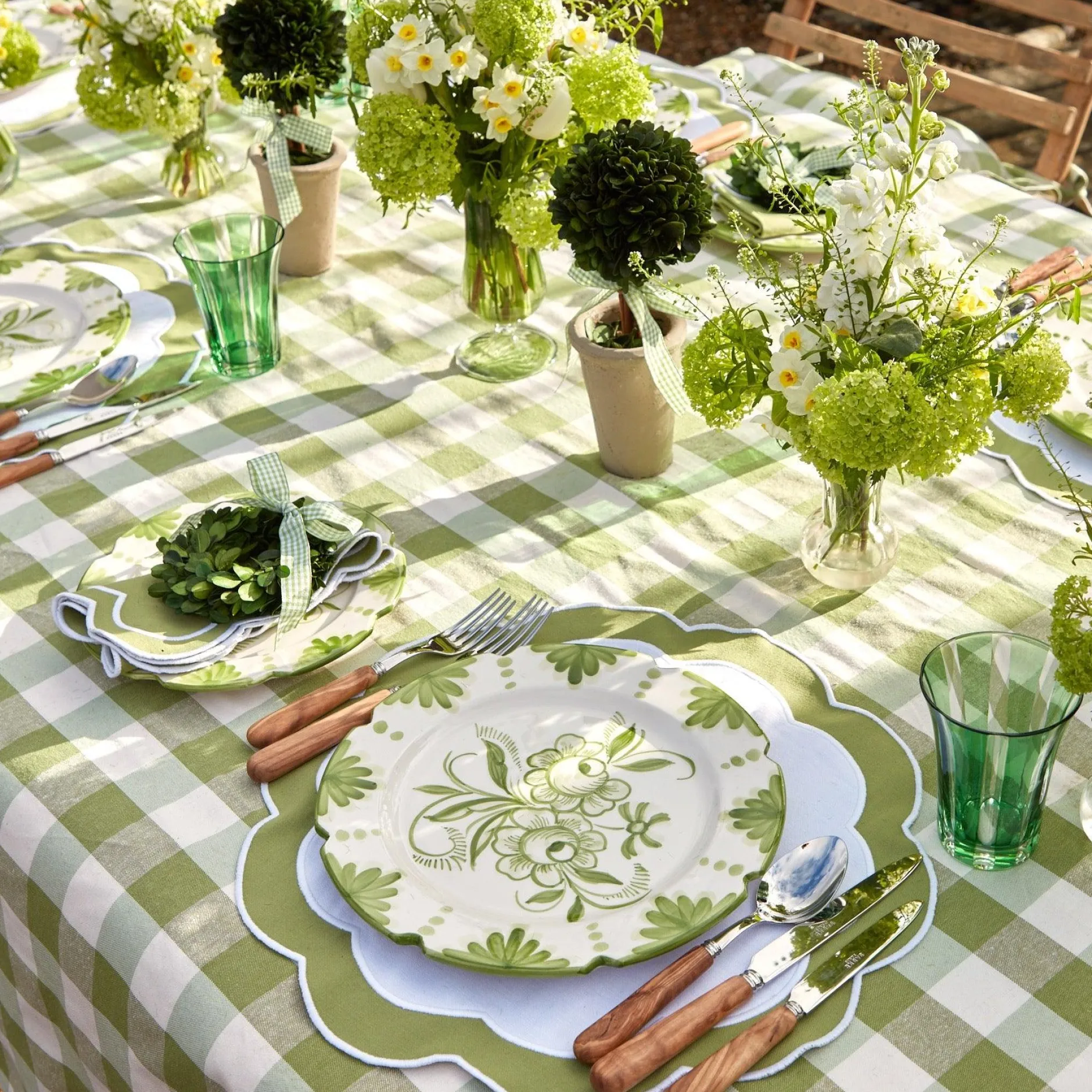 Best Mrs. Alice Green Gingham Tablecloth
