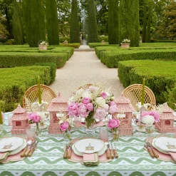 Sale Mrs. Alice Green Ikat & Pink Fleur Linen Set