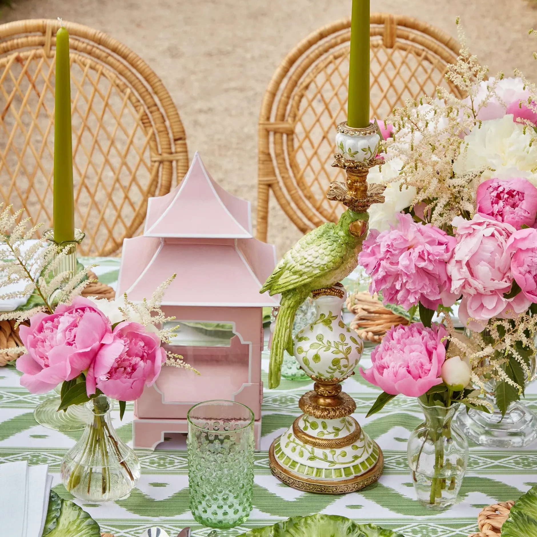 Hot Mrs. Alice Green Parrot Candlescape