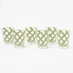 Hot Mrs. Alice Green Swirl Outdoor Glasses (Set Of 6)