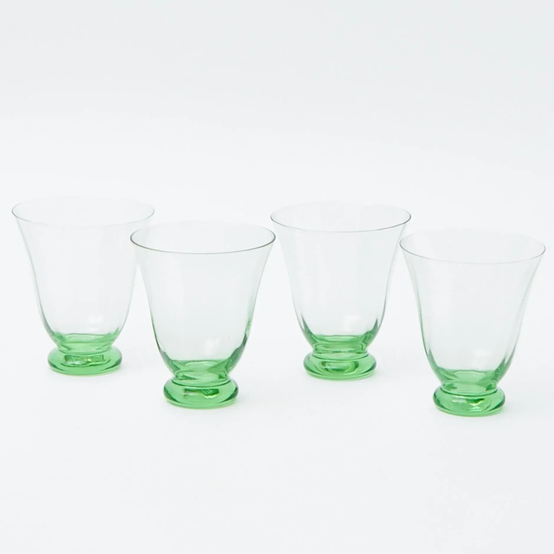 Hot Mrs. Alice Green Tulip Water Glass (Set Of 4)