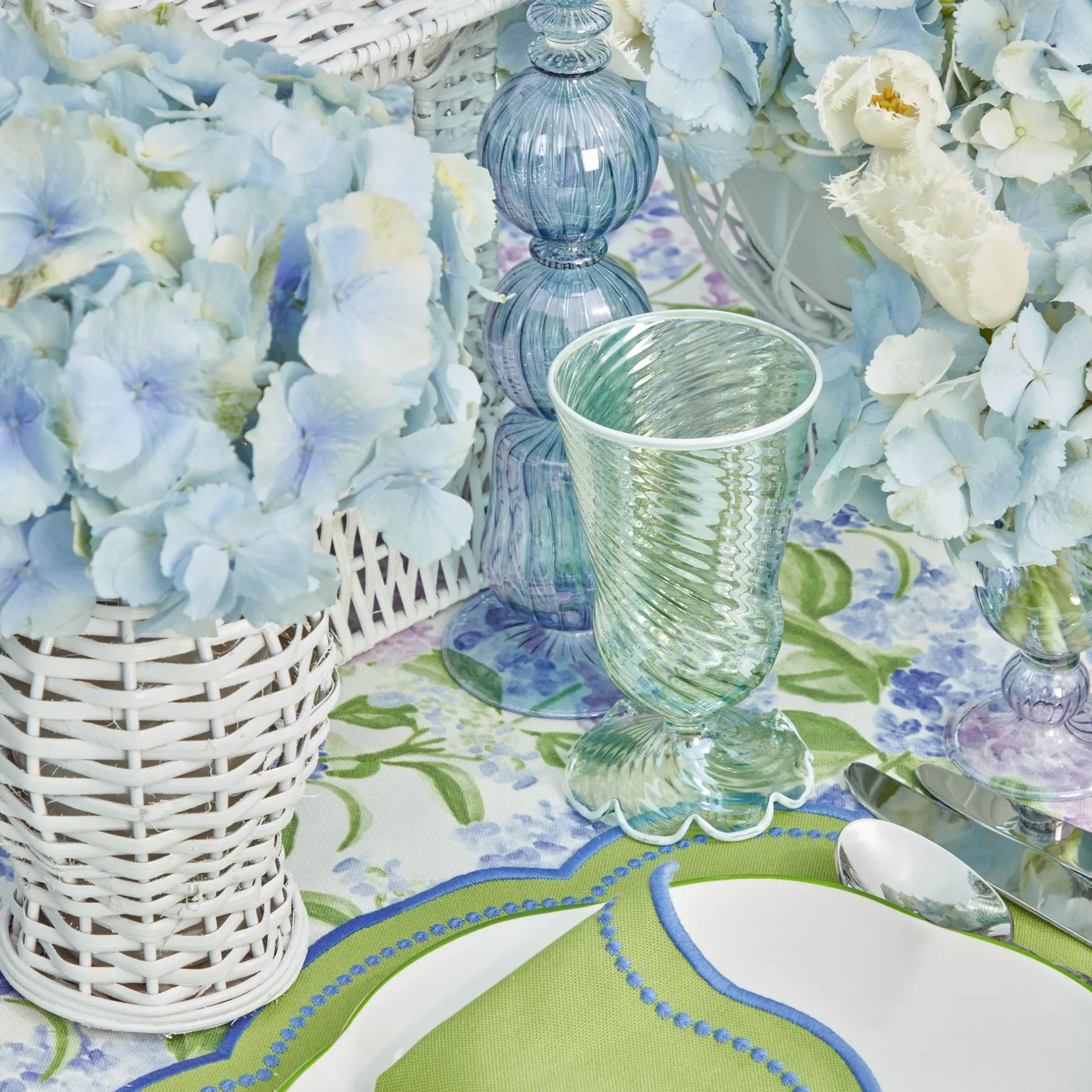 Online Mrs. Alice Green White Rim Frilled Glasses (Set Of 4)