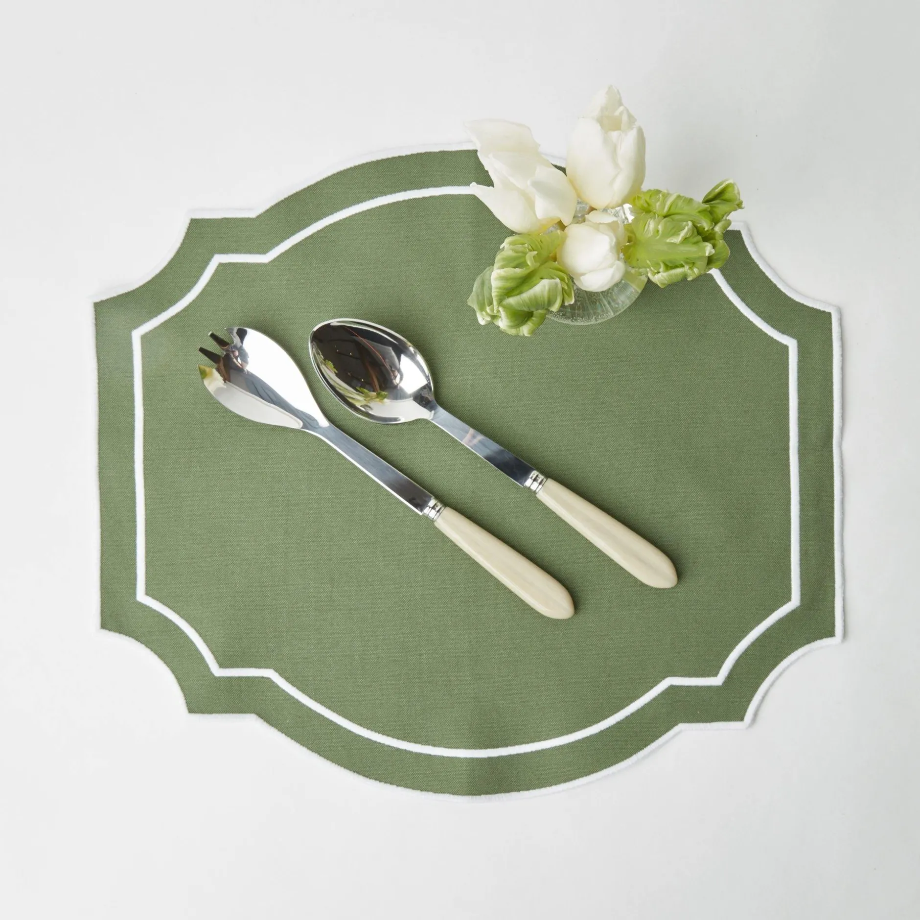 Mrs. Alice Grey Horn Salad Servers