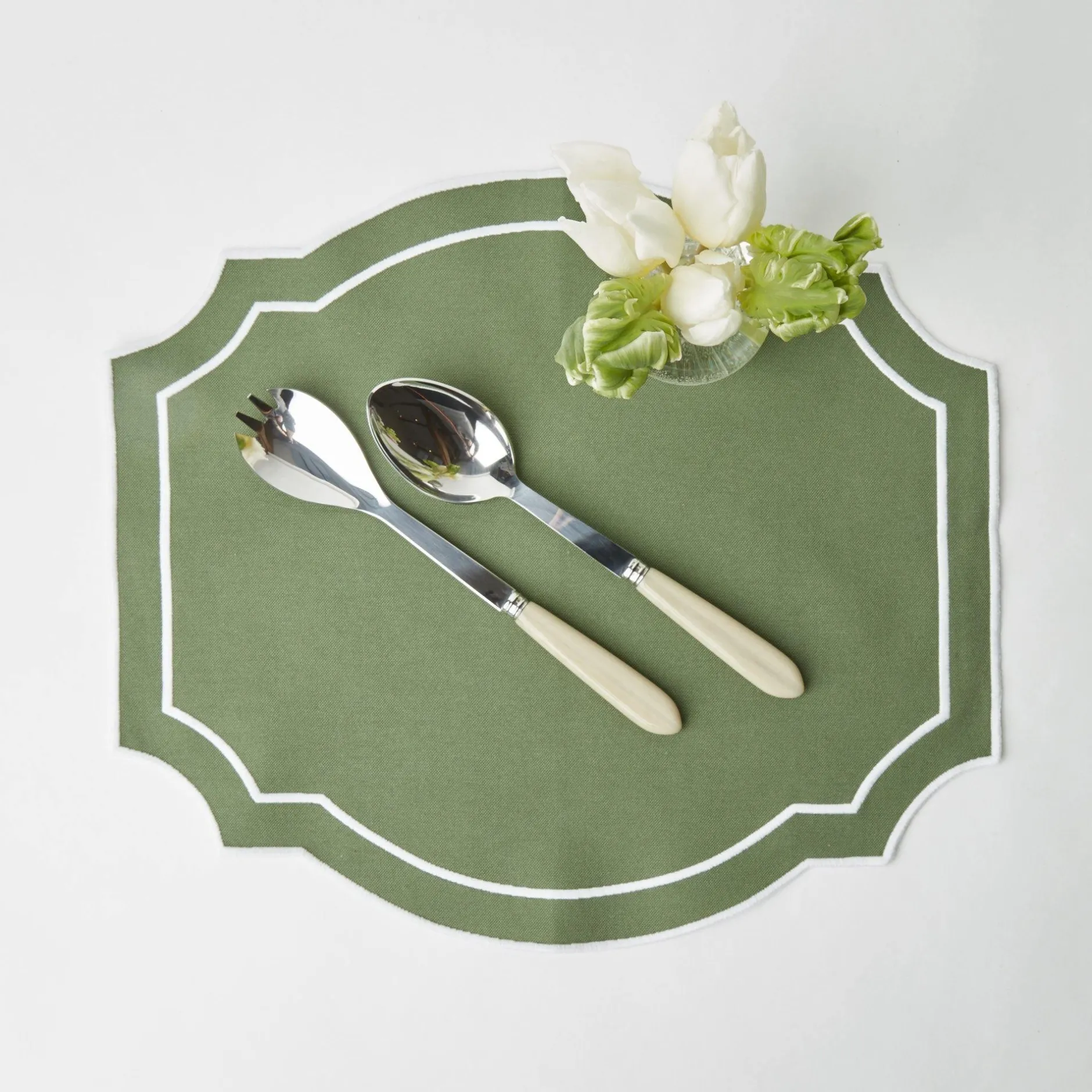 Clearance Mrs. Alice Grey Horn Salad Servers