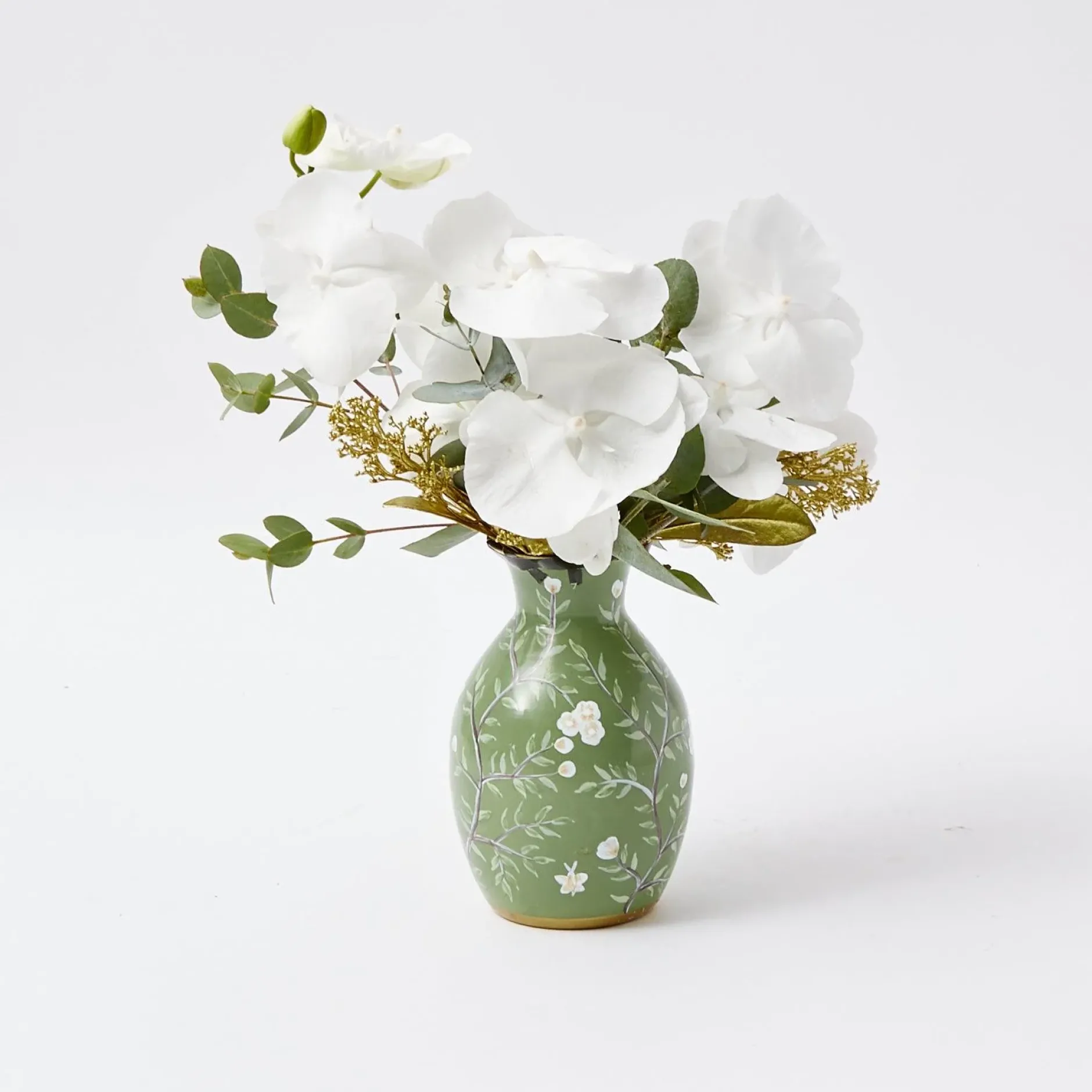 Clearance Mrs. Alice Hand Painted Tole Bud Vases (Set Of 3)