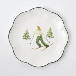Sale Mrs. Alice Heidi & Hans Skier Dinner Plate (Set Of 4)
