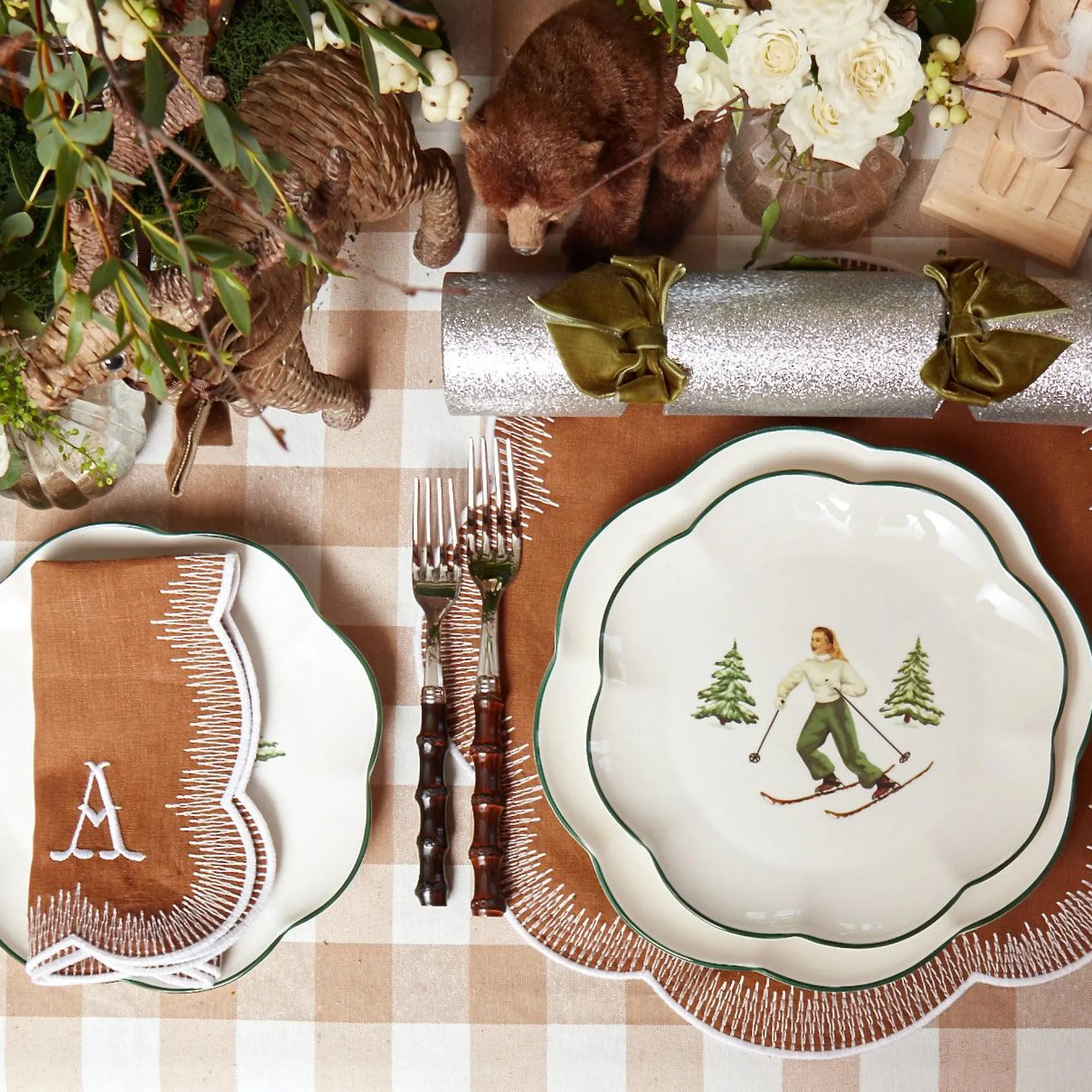 Mrs. Alice Heidi & Hans Skier Starter Plates (Set Of 4)