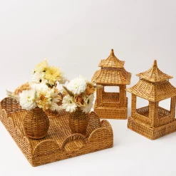 Mrs. Alice Honey Rattan Pagoda Lantern
