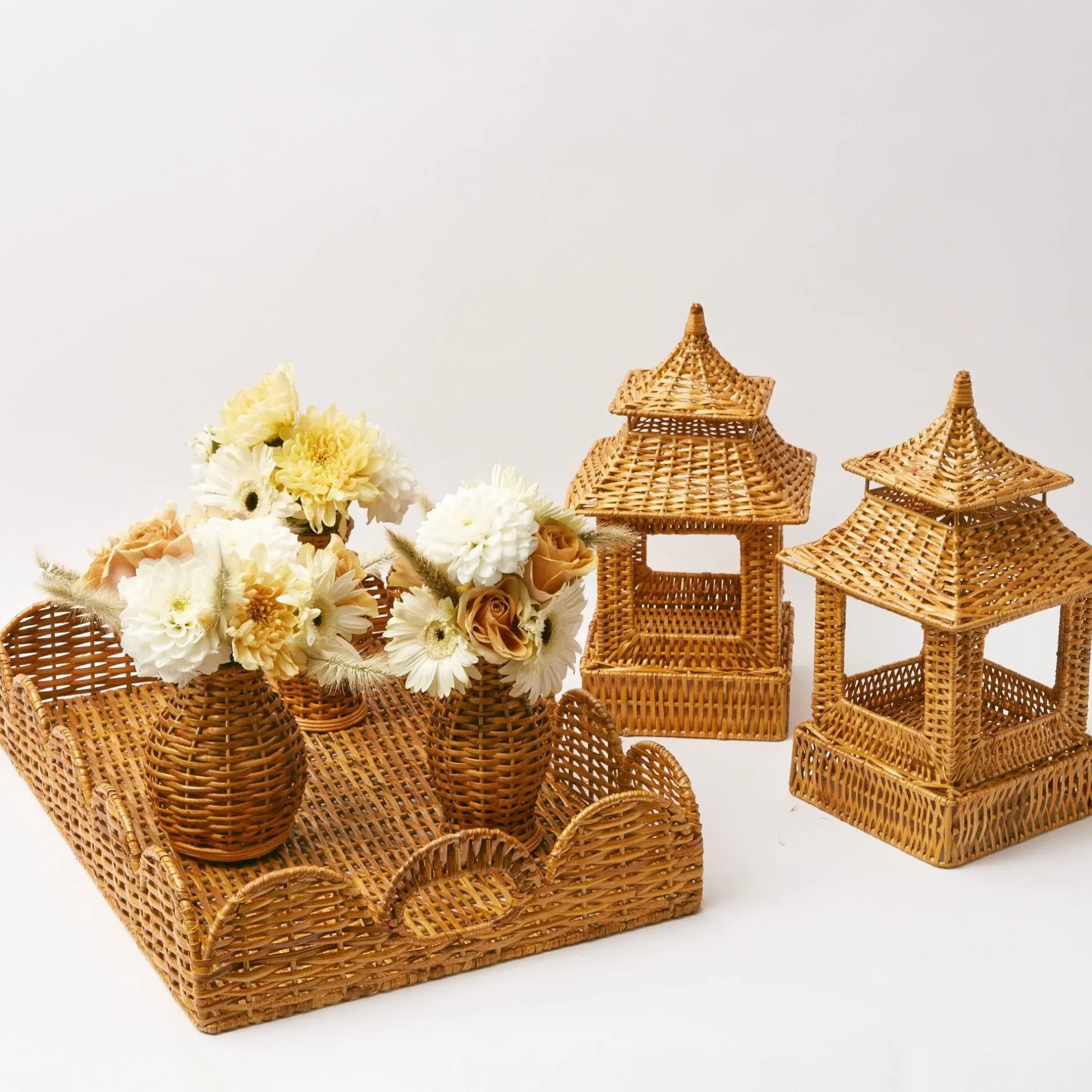 Hot Mrs. Alice Honey Rattan Vase (Set Of 3)