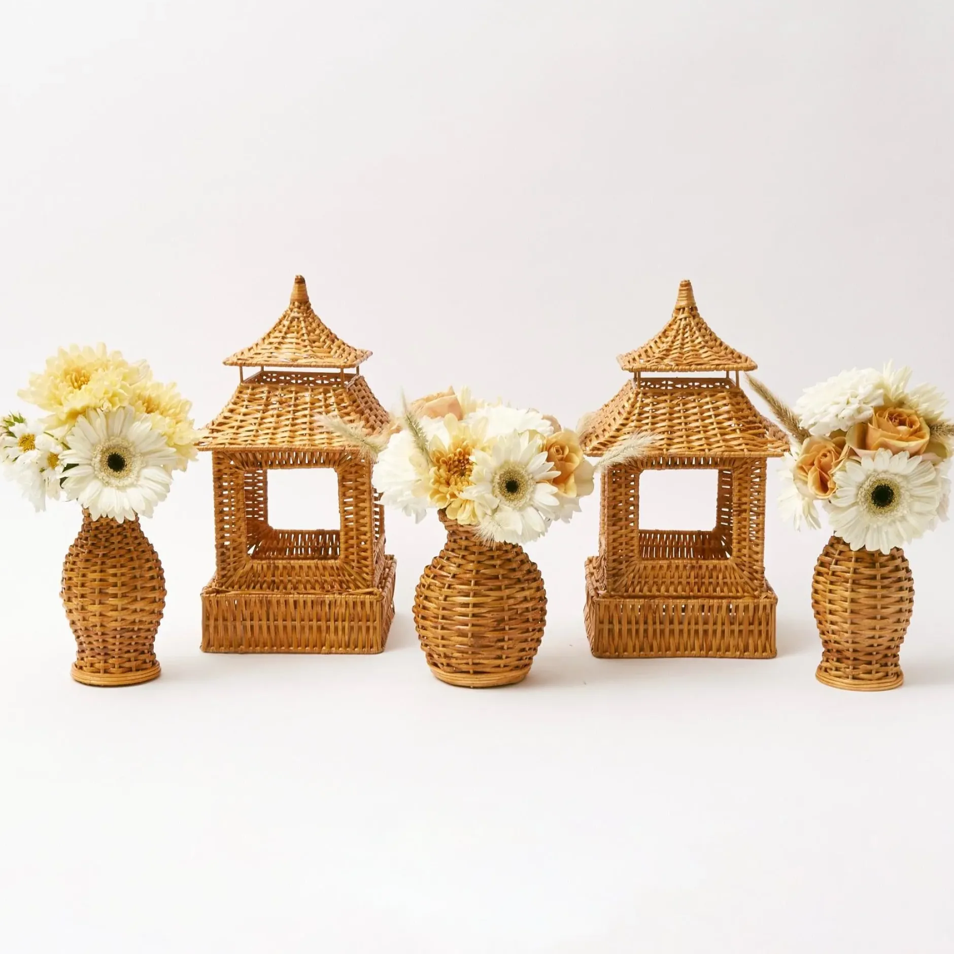 Hot Mrs. Alice Honey Rattan Vase (Set Of 3)