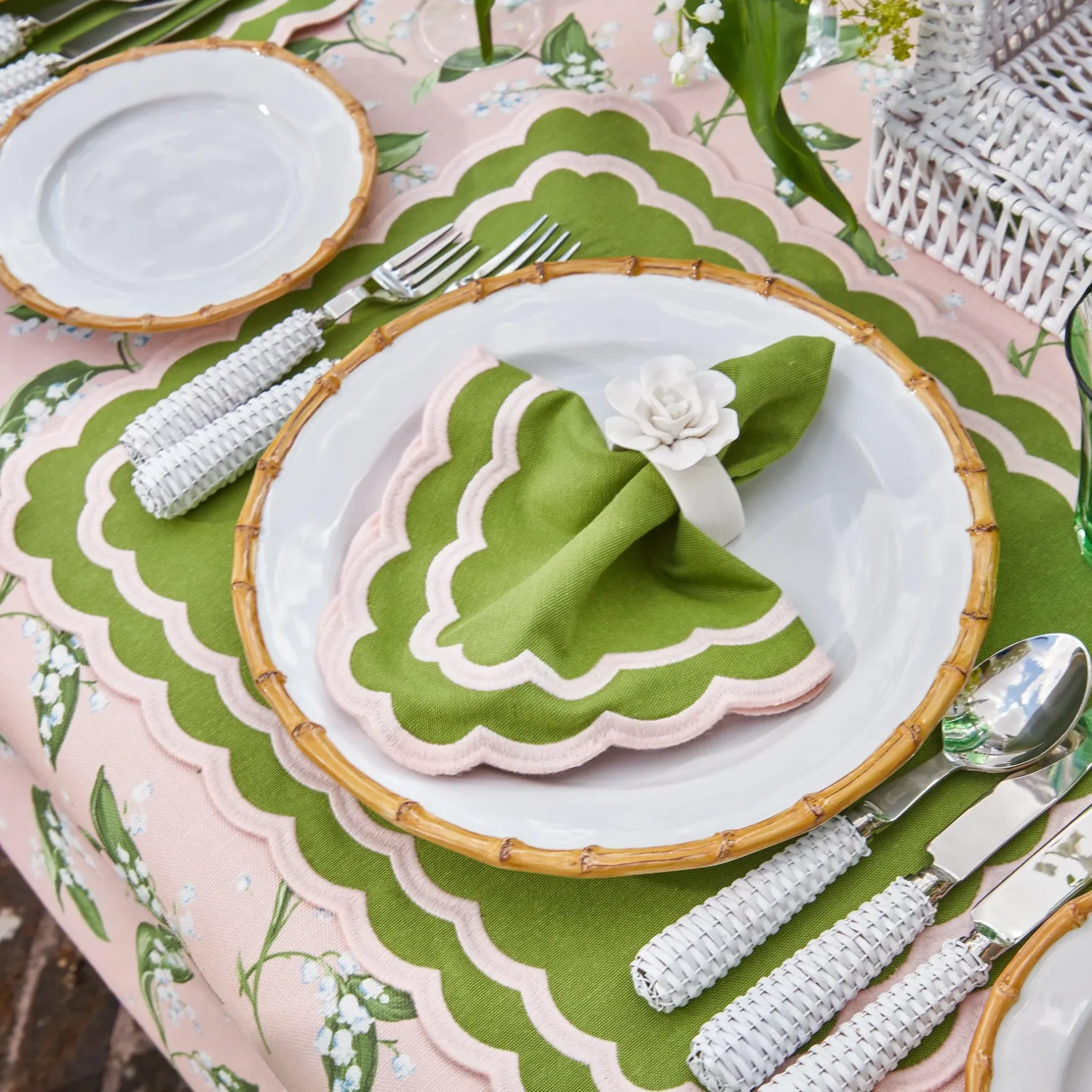 Online Mrs. Alice Isla Green & Pink Placemats & Napkins (Set Of 4)