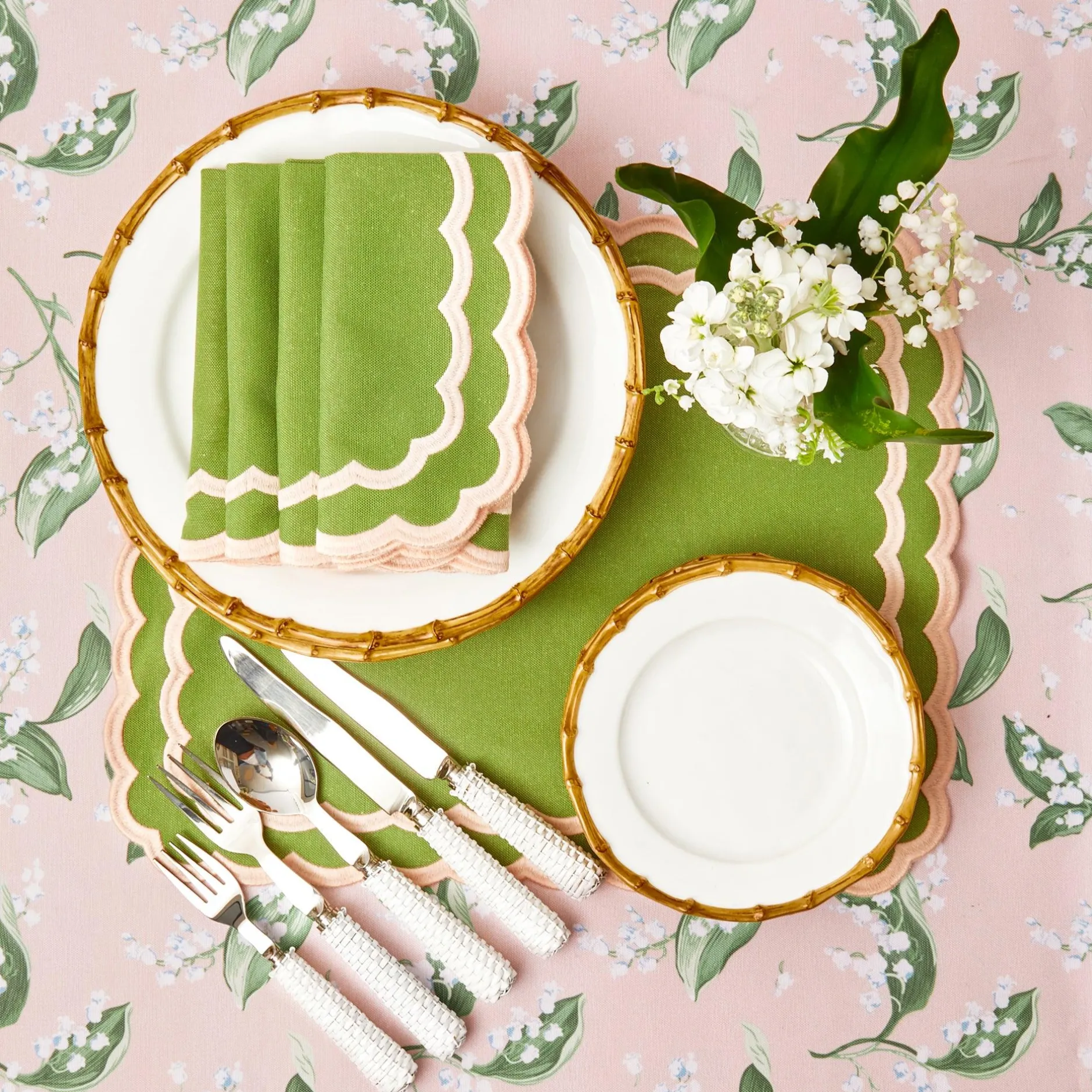 Clearance Mrs. Alice Isla Green & Pink Placemats (Set Of 4)