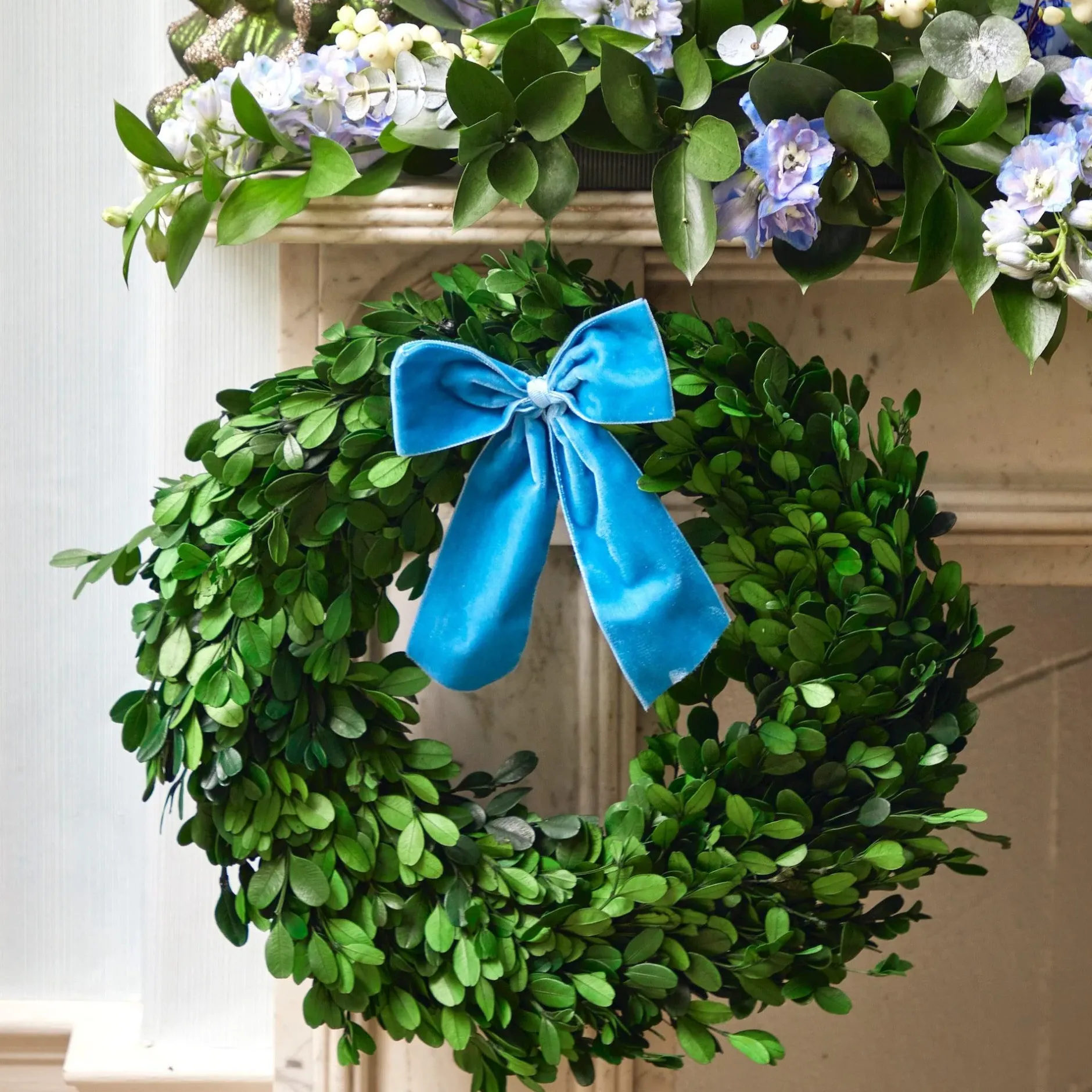 Hot Mrs. Alice Large Blue Velvet Bow