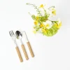 Clearance Mrs. Alice Light Brown Rattan Effect Childrens Cutlery (3 Piece)