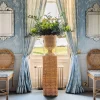 Clearance Mrs. Alice Liliana Scalloped Rattan Pedestal And Urn