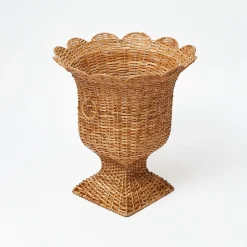 Best Mrs. Alice Liliana Scalloped Rattan Urn
