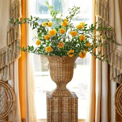Best Mrs. Alice Liliana Scalloped Rattan Urn
