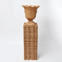 Best Mrs. Alice Liliana Scalloped Rattan Pedestal And Urn