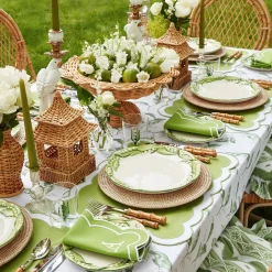 Hot Mrs. Alice Lily Of The Valley & Serena Green Applique Linen Set