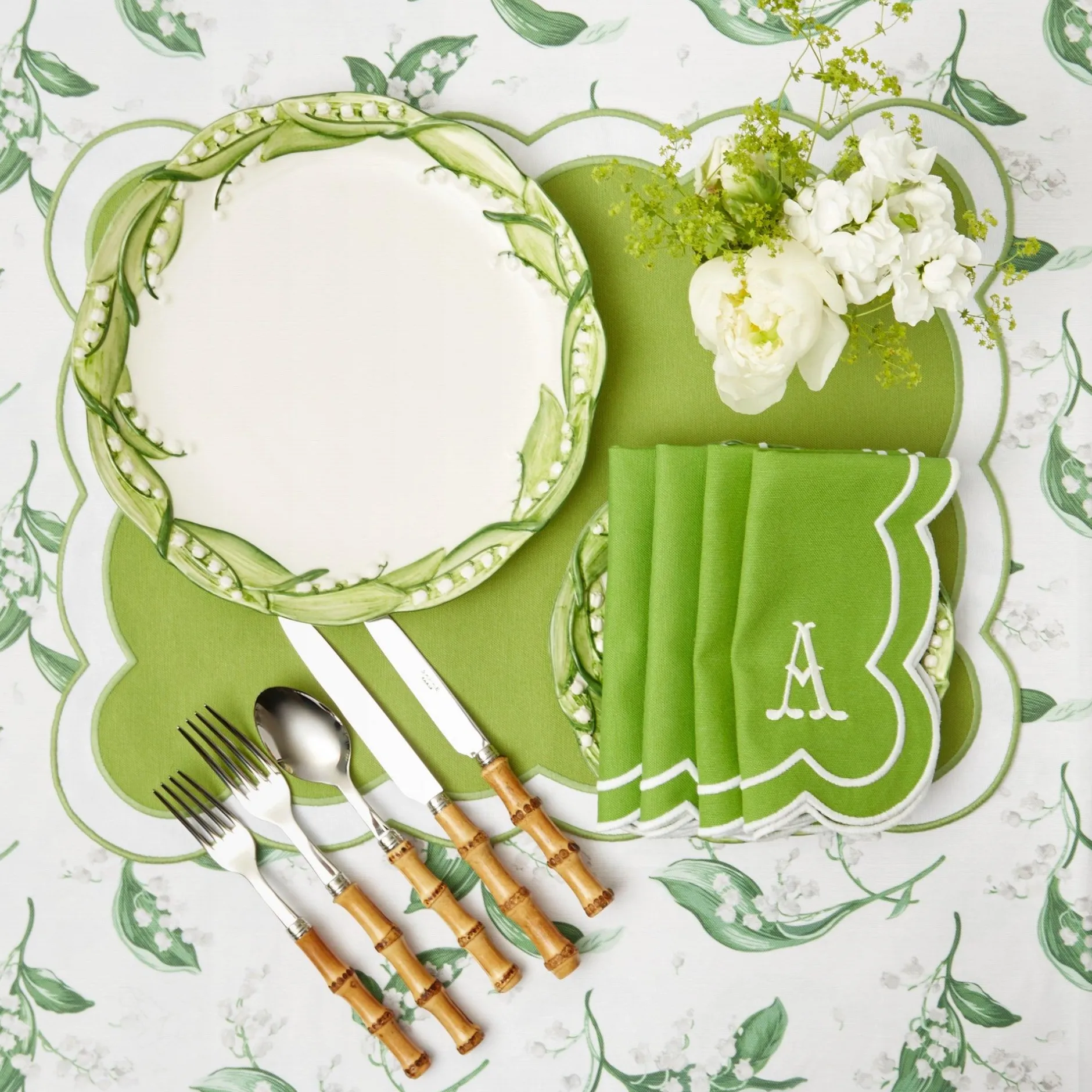 New Mrs. Alice Lily Of The Valley Dinner Plates (Set Of 4)